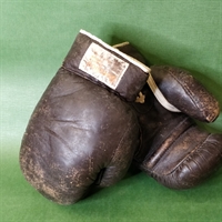 læder brune boksehandsker gamle handsker sondico genbrug 
